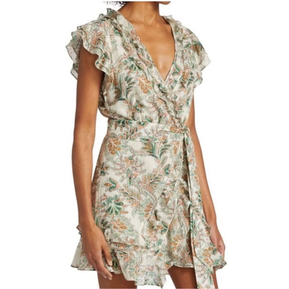 VERONICA BEARD Itzel Belted Floral Wrap Mini Dress
V26